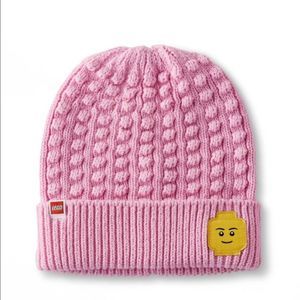 Lego X Target | Toddler PINK Beanie Hat Knit Minifigure Patch Textured